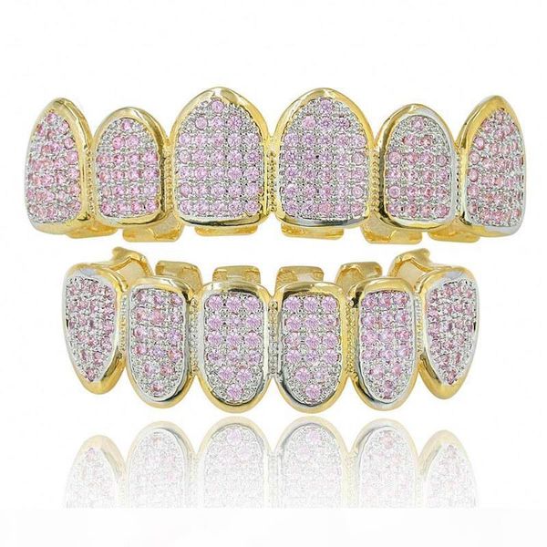 luxury bling pink zircon dental grills punk steet fashion men women 18k gold teeth grillz 2-piece set hip hop grillz for rappers, Black
luxury bling pink zircon dental grills punk steet fashion men women 18k gold teeth grillz 2-piece set hip hop grillz for rappers, Black