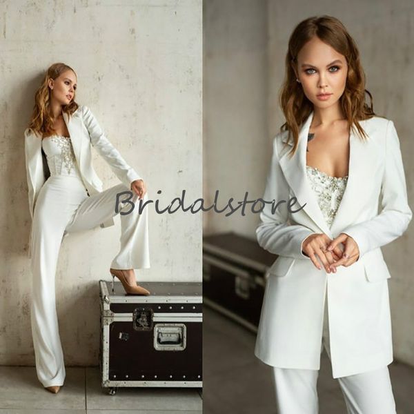 2020 trend jumpsuit bridal wediding dresses sweetheart beaded satin women outfits bohemain wedding dress long sleeve ladies suit wedding, White
2020 trend jumpsuit bridal wediding dresses sweetheart beaded satin women outfits bohemain wedding dress long sleeve ladies suit wedding, White