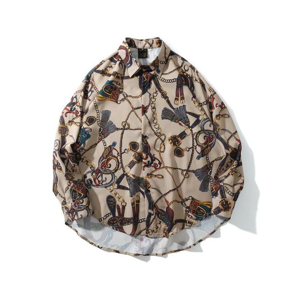 men's casual shirts 2021 hip hop shirt streetwear oversized men harajuku retro vintage print hawaiian long sleeve autumn loose, White;black
men's casual shirts 2021 hip hop shirt streetwear oversized men harajuku retro vintage print hawaiian long sleeve autumn loose, White;black