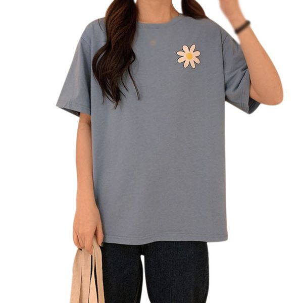 women's t-shirt x solid color for women summer korean wild cute loose small daisy short sleeve top, White
women's t-shirt x solid color for women summer korean wild cute loose small daisy short sleeve top, White