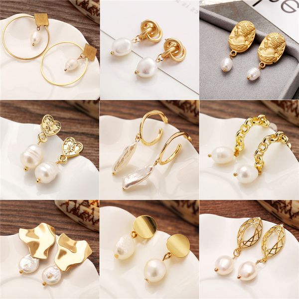 bohemian mix designs irregular freshwater pearl dangle earrings for women brincos geometric drop earring wedding party jewelry mothers gift, Silver
bohemian mix designs irregular freshwater pearl dangle earrings for women brincos geometric drop earring wedding party jewelry mothers gift, Silver