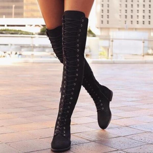 женщины колено высокие сапоги квартиры зашнуровать ботинки женщина chaussure zapatos mujer гладиатор марочные pu кожа плюс размер пинетки d1, Black
женщины колено высокие сапоги квартиры зашнуровать ботинки женщина chaussure zapatos mujer гладиатор марочные pu кожа плюс размер пинетки d1, Black