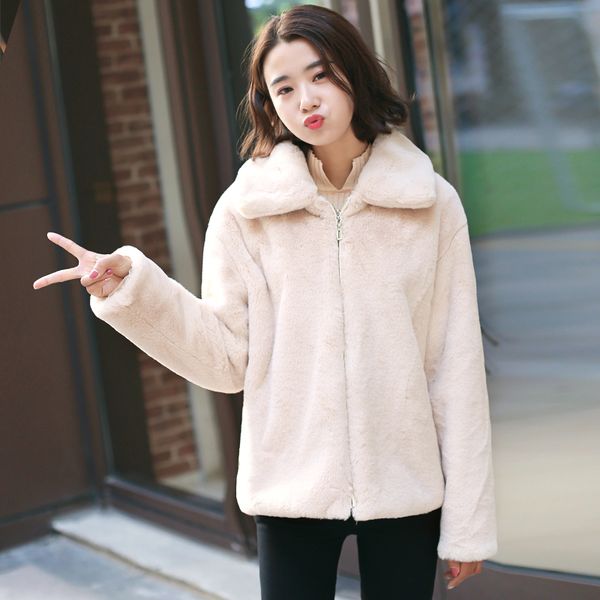 winter faux fur coat coat women turn-down collar imitate mink short thick warm plush women fluffy jacket, Black
winter faux fur coat coat women turn-down collar imitate mink short thick warm plush women fluffy jacket, Black