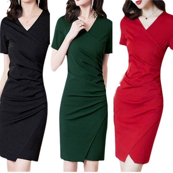 summer women dress high waist thin short sleeve elegant temperament slim wrap hip fashion black mid-long ing, Black;gray
summer women dress high waist thin short sleeve elegant temperament slim wrap hip fashion black mid-long ing, Black;gray