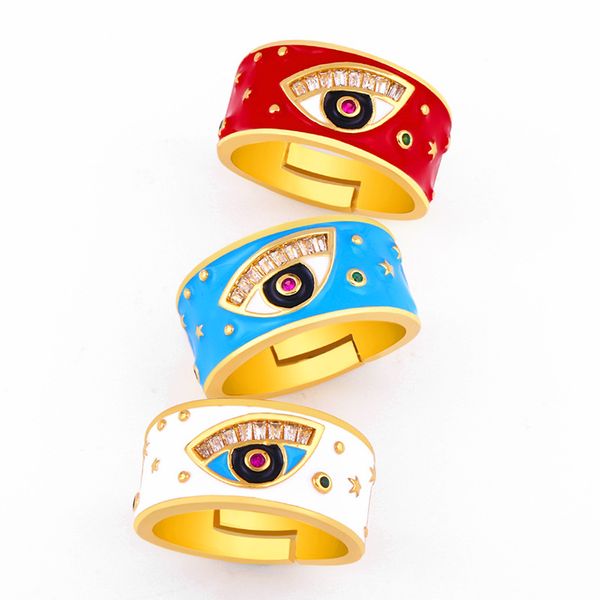 creative micro inlay zircon eyes rings drops glaze red blue white opening finger band rings women men adjustable ring designer jewelry gifts, Silver
creative micro inlay zircon eyes rings drops glaze red blue white opening finger band rings women men adjustable ring designer jewelry gifts, Silver