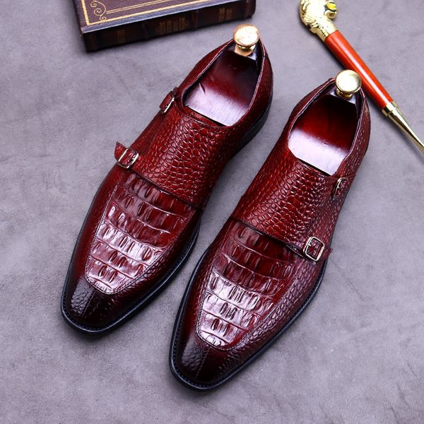 powerful2020 crocodile pattern handmade leather shoes mengke pointed british business formal wear korean buckle monk men's, Black
powerful2020 crocodile pattern handmade leather shoes mengke pointed british business formal wear korean buckle monk men's, Black