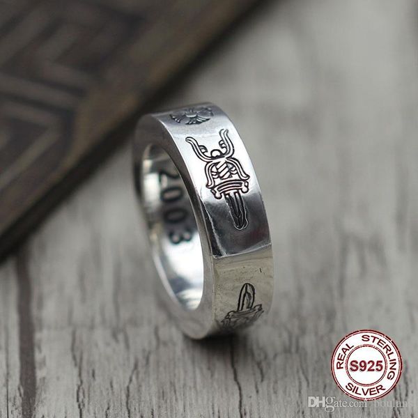 

S925 pure silver men's ring Restoring ancient ways is unique of the holy sword an old couple punk style Gift your lover 2019