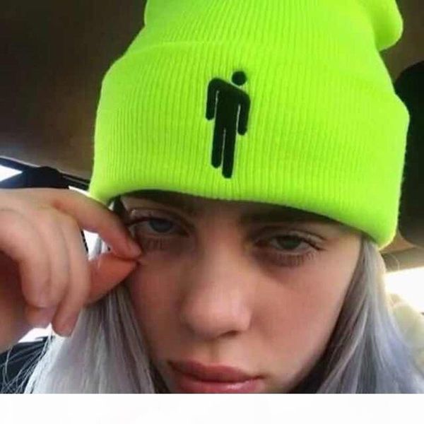 billie eilish beanies winter hats for woman little man's embroidery knitted caps man autumn hat female hip-hop beanie bonnet drop shipp, Blue;gray 
billie eilish beanies winter hats for woman little man's embroidery knitted caps man autumn hat female hip-hop beanie bonnet drop shipp, Blue;gray