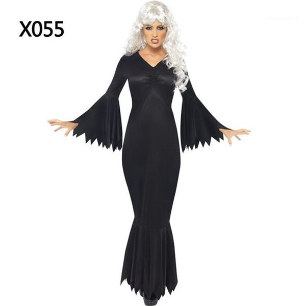 bell sleeve mermaid skirt famale halloween panty dress women cosplay black dress v neck, White;black
bell sleeve mermaid skirt famale halloween panty dress women cosplay black dress v neck, White;black