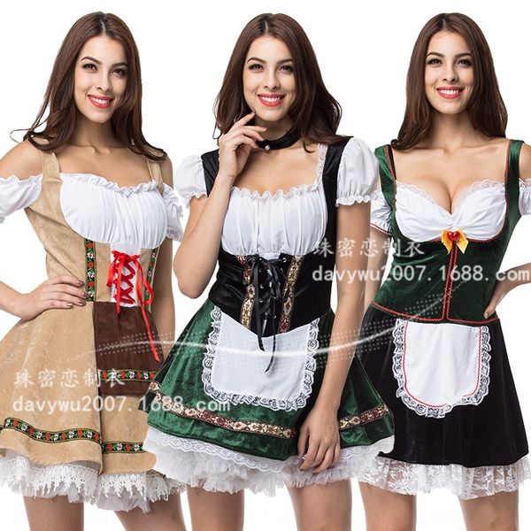 new plus size halloween dress clothing beer girl dress body shaping stage performance costume maid costume, Black;red
new plus size halloween dress clothing beer girl dress body shaping stage performance costume maid costume, Black;red