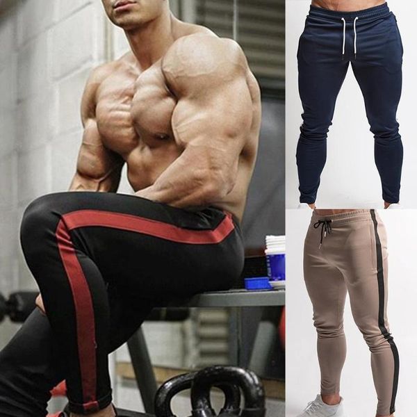 side striped men jogger fitness pants drawstring skinny sweatpants long trousers slim pants fashion exercise, Black
side striped men jogger fitness pants drawstring skinny sweatpants long trousers slim pants fashion exercise, Black