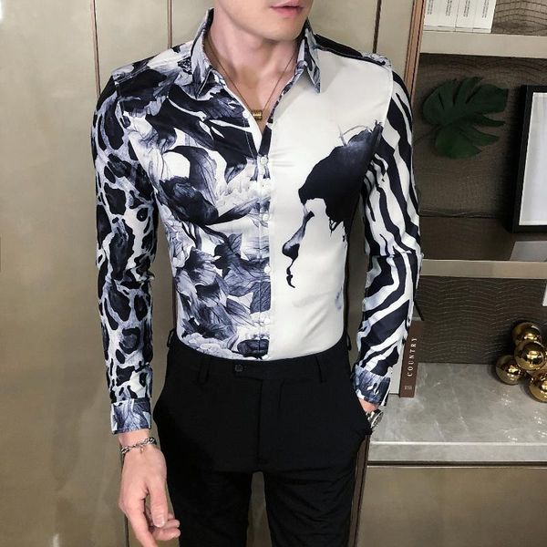 trendy water color painting shirt men 2020 autumn gradient floral shirt men smart casual slim fit clothing creative, White;black
trendy water color painting shirt men 2020 autumn gradient floral shirt men smart casual slim fit clothing creative, White;black