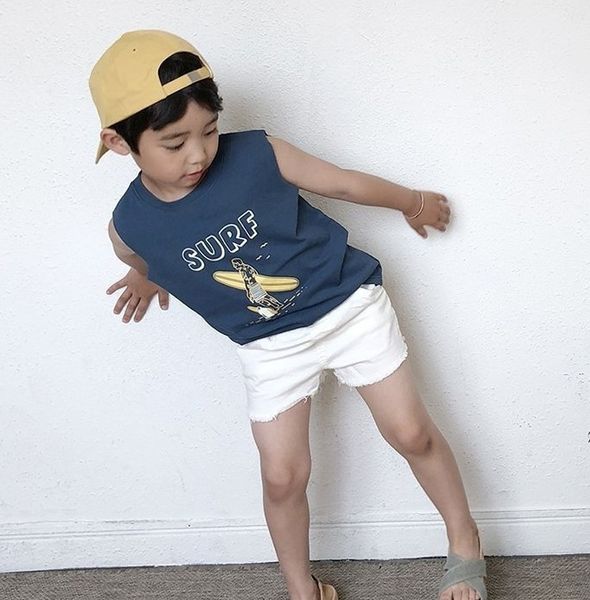 2019 korean vest children's clothing clothing summer cotton children's male baby's female baby sleeveless loose print surfing, Blue
2019 korean vest children's clothing clothing summer cotton children's male baby's female baby sleeveless loose print surfing, Blue