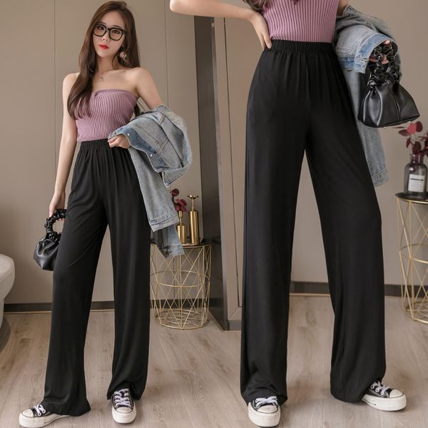 make modal wide-legged pants black object of tall waist feeling loose hanging straight canister leisure pants of mop female, Black;white
make modal wide-legged pants black object of tall waist feeling loose hanging straight canister leisure pants of mop female, Black;white