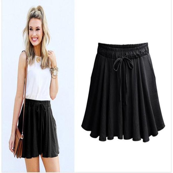 women's shorts beige black red 2020 summer 6xl 5xl ladies elastic shorts wide leg feminino, White;black
women's shorts beige black red 2020 summer 6xl 5xl ladies elastic shorts wide leg feminino, White;black