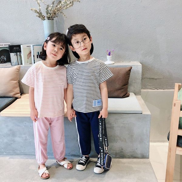 zmshb summer 2020 suits for boys and girls and girls embroidery children's guanjia children's suit striped letter embroidery c hom 
zmshb summer 2020 suits for boys and girls and girls embroidery children's guanjia children's suit striped letter embroidery c hom