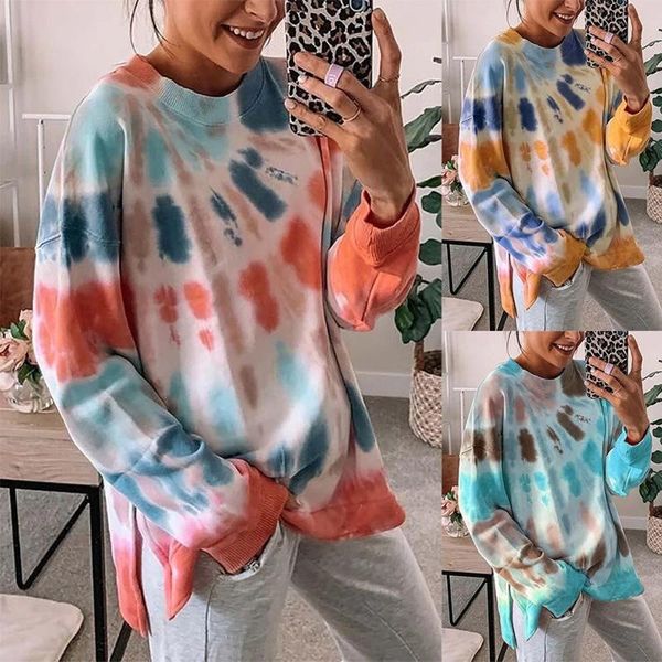 women's hoodies & sweatshirts oversize women tie-dye printing long sleeve loose round collar autumn pullover home service, Black
women's hoodies & sweatshirts oversize women tie-dye printing long sleeve loose round collar autumn pullover home service, Black