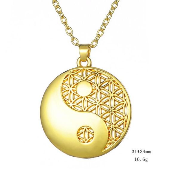 my shape dropshipping gold-color round shape flower of life pendant religious yin yang necklace women jewelry christmas gifts, Silver
my shape dropshipping gold-color round shape flower of life pendant religious yin yang necklace women jewelry christmas gifts, Silver