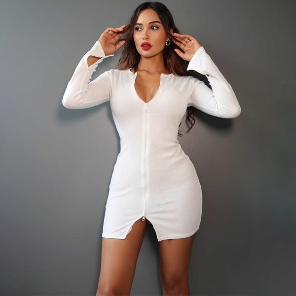 casual dresses women 2021 autumn zipper down knitted dress fashion solid color long sleeved v-neck bodycon mini clubwear knittwear, Black;gray
casual dresses women 2021 autumn zipper down knitted dress fashion solid color long sleeved v-neck bodycon mini clubwear knittwear, Black;gray