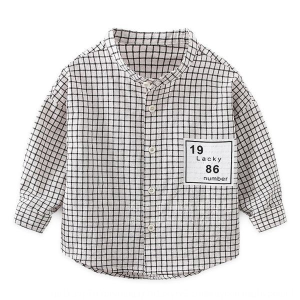 1229-15 2020 spring new digital printed boys' stand collar plaid digital shirt long sleeve shirt, White;black
1229-15 2020 spring new digital printed boys' stand collar plaid digital shirt long sleeve shirt, White;black