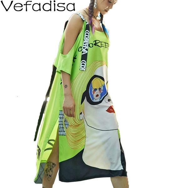 vefadisa summer woman casual character printed dress short sleeve off the shoulder dress o-neck mid-calf loose 2020 qyf135, Black;gray
vefadisa summer woman casual character printed dress short sleeve off the shoulder dress o-neck mid-calf loose 2020 qyf135, Black;gray