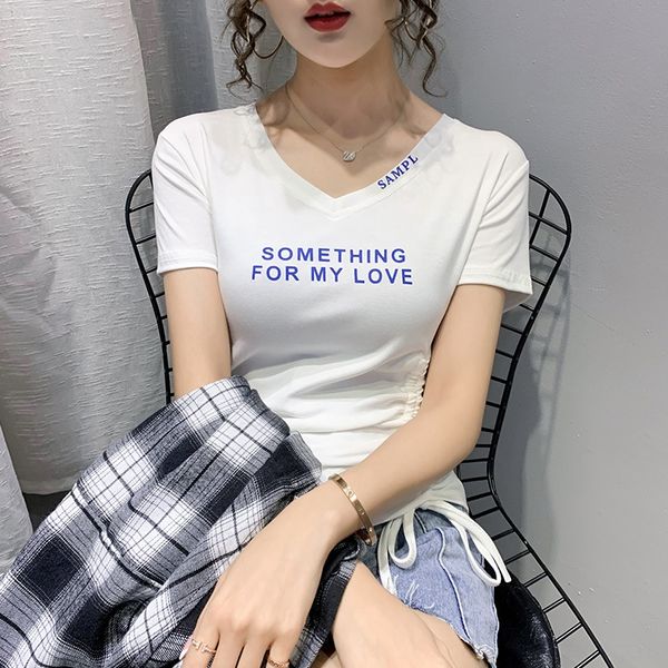 2020 новый подол шнурок с короткими рукавами футболки для женщин тонкий корейский стиль разносторонней модно письмо пальто футболки верхней, White
2020 новый подол шнурок с короткими рукавами футболки для женщин тонкий корейский стиль разносторонней модно письмо пальто футболки верхней, White