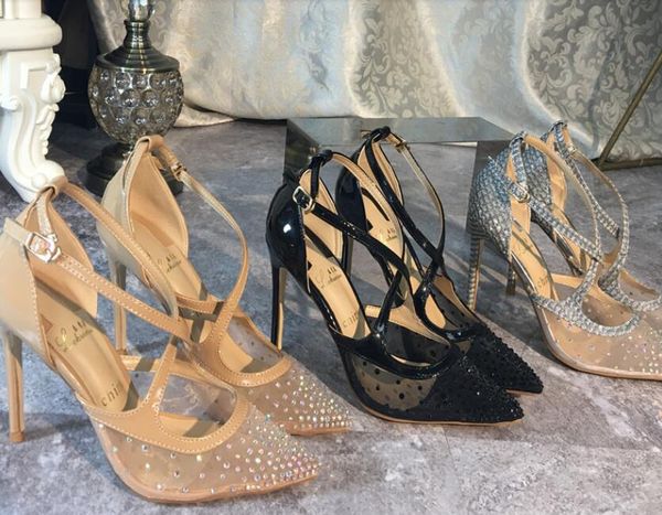 casual designer lady fashion mesh nude strass criss cross strappy point toe high heels pumps stiletto heeled, Black
casual designer lady fashion mesh nude strass criss cross strappy point toe high heels pumps stiletto heeled, Black