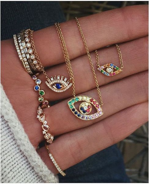 2020 colorful cz drop charm gold filled turkish evil eye lucky women gift rainbow cz stone trendy classic eye necklace jewelry, Silver
2020 colorful cz drop charm gold filled turkish evil eye lucky women gift rainbow cz stone trendy classic eye necklace jewelry, Silver