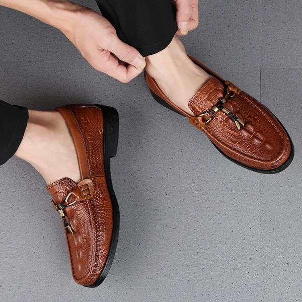 rommedal man genuine cow leather casual shoes crocodile skin soft moccasins anti-slip flat loafers drive shoes erkek ayakkabi, Black
rommedal man genuine cow leather casual shoes crocodile skin soft moccasins anti-slip flat loafers drive shoes erkek ayakkabi, Black
