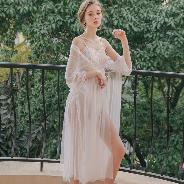 2pcs women sleeping long gown transparent lingerie visible lace pajamas kimono robe babydoll mesh chemise nightgown c, Black;red
2pcs women sleeping long gown transparent lingerie visible lace pajamas kimono robe babydoll mesh chemise nightgown c, Black;red