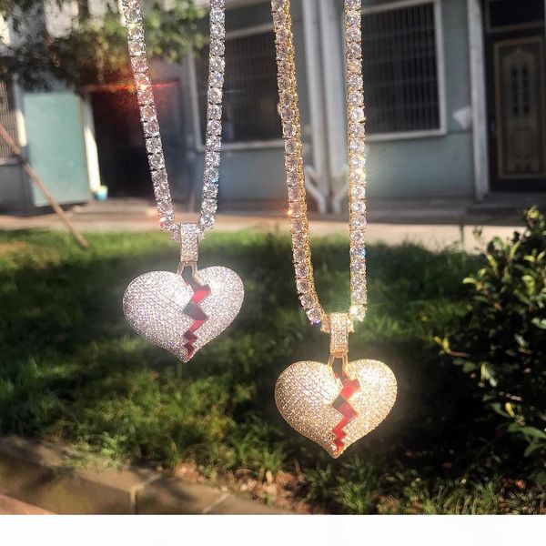 new solid broken heart necklace & pendant cubic zircon men's hip hop jewelry with 4mm tennis chain 3 colors for gift, Silver
new solid broken heart necklace & pendant cubic zircon men's hip hop jewelry with 4mm tennis chain 3 colors for gift, Silver