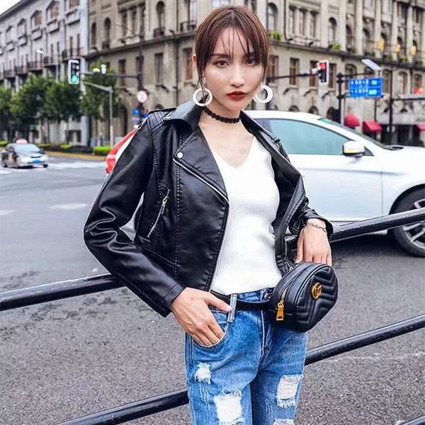 women's leather & faux 2021 autumn winter slid vintage slim short jacket biker motorcycle jackets women punk soft pu, Black
women's leather & faux 2021 autumn winter slid vintage slim short jacket biker motorcycle jackets women punk soft pu, Black