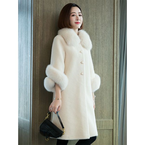 women's clothing winter jacket women 2020 new faux fur collar parkas sheep shearling coat female mujer chaqueta lxr304, Black
women's clothing winter jacket women 2020 new faux fur collar parkas sheep shearling coat female mujer chaqueta lxr304, Black