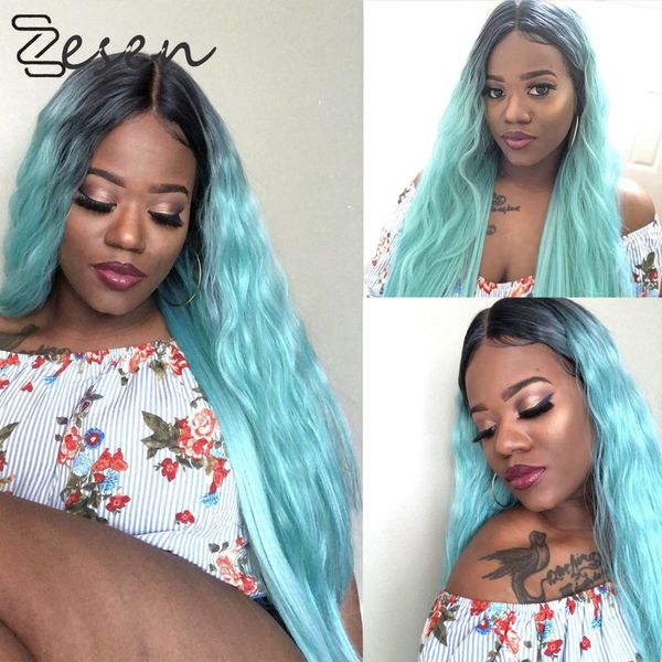 zesen synthetic 13*4 lace front wig long body wave 24'' high temperature glueless 150% density wig side part for women in stock, Black
zesen synthetic 13*4 lace front wig long body wave 24'' high temperature glueless 150% density wig side part for women in stock, Black