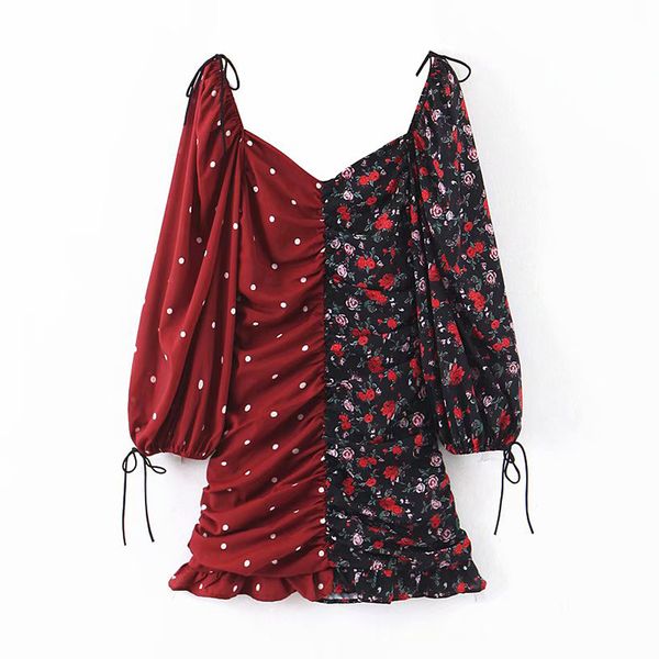 casual dresses 2021 patchwork bodycon dress women dot floral print mini female bow tie sheath party ladies vestido mujer, Black;gray
casual dresses 2021 patchwork bodycon dress women dot floral print mini female bow tie sheath party ladies vestido mujer, Black;gray