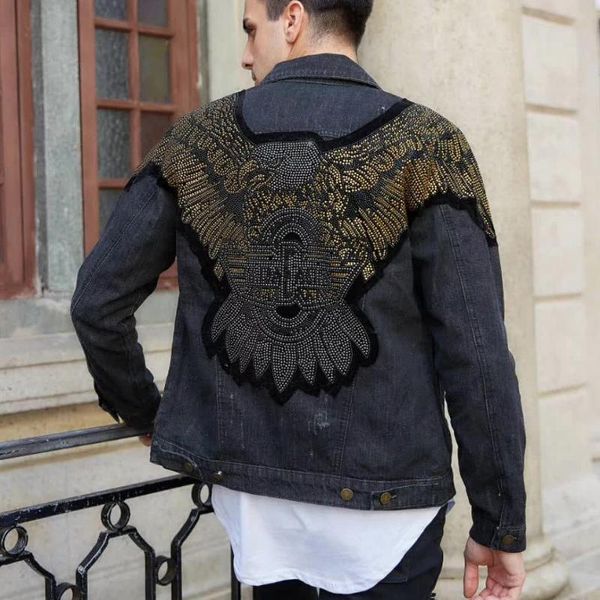 casual hip hop baseball collar fashion men's hip hop denim jacket eagle printed broken hole beads eagle jeans gold stage jacket, Black;brown
casual hip hop baseball collar fashion men's hip hop denim jacket eagle printed broken hole beads eagle jeans gold stage jacket, Black;brown