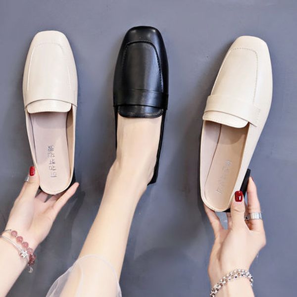 ins small leather shoes women 2020 new slippers korean version wild british style retro square head flat shoes, Black
ins small leather shoes women 2020 new slippers korean version wild british style retro square head flat shoes, Black