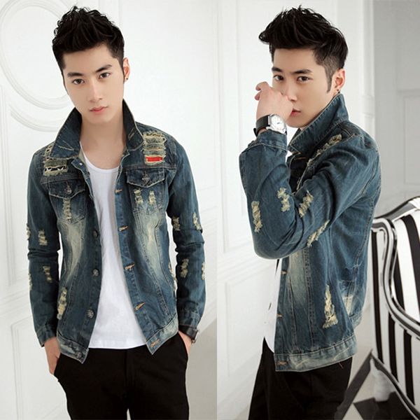 uzmwu season youth trend hole slim clothes korean style season youth trend hole denim men's slim jacket jacketdenim clothes men's, Black;brown
uzmwu season youth trend hole slim clothes korean style season youth trend hole denim men's slim jacket jacketdenim clothes men's, Black;brown
