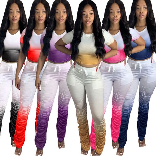 women gradient pleated crop split micro flared stacked pants 2 two piece outfits sets summer fall fashion tracksuits plus size clothing, White
women gradient pleated crop split micro flared stacked pants 2 two piece outfits sets summer fall fashion tracksuits plus size clothing, White