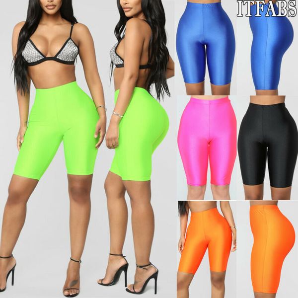 womens running cycling shorts dancing neon super stretch shiny high waist shorts, White;black
womens running cycling shorts dancing neon super stretch shiny high waist shorts, White;black