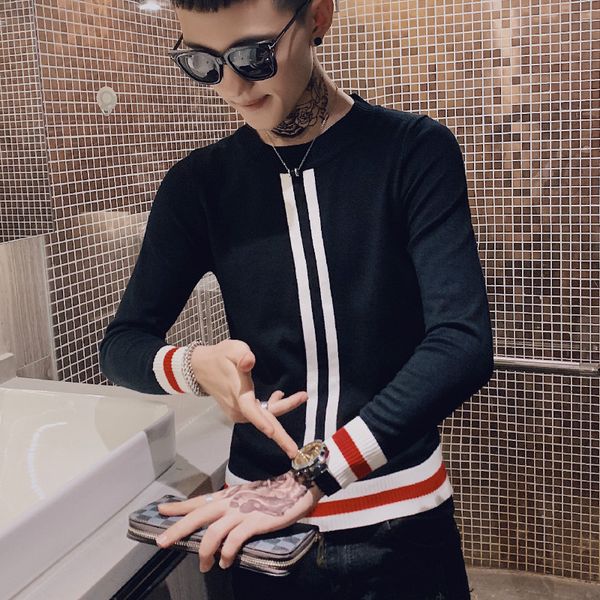 2020 knitted men sweaters pullovers men's stripe casual slim fit sweater homme autumn o-neck thin wool jumpers clothing, White;black
2020 knitted men sweaters pullovers men's stripe casual slim fit sweater homme autumn o-neck thin wool jumpers clothing, White;black