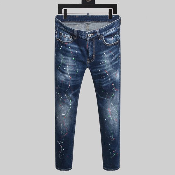 trendy brand casual men's jeans distressed ripped blue gray jeans men's fitted denim color matching street jeans
trendy brand casual men's jeans distressed ripped blue gray jeans men's fitted denim color matching street jeans