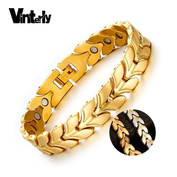 vinterly gold-color magnetic bracelet men stainless steel wheat chain link bracelet health energy charm bracelets for men women, Black
vinterly gold-color magnetic bracelet men stainless steel wheat chain link bracelet health energy charm bracelets for men women, Black