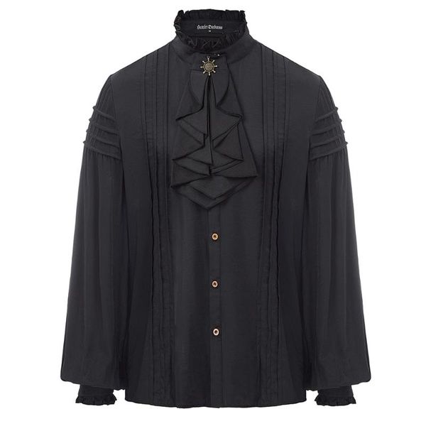 men's dress shirts spring shirt men steampunk victorian renaissance long sleeve blouse club party evening ruffles pleated jabot collar, White;black
men's dress shirts spring shirt men steampunk victorian renaissance long sleeve blouse club party evening ruffles pleated jabot collar, White;black