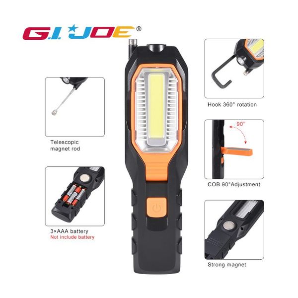 gijoe cob portable spotlight led work light use 3* batery 2 modes foldable 2000lm magnetic hook torch waterproof lantern
gijoe cob portable spotlight led work light use 3* batery 2 modes foldable 2000lm magnetic hook torch waterproof lantern