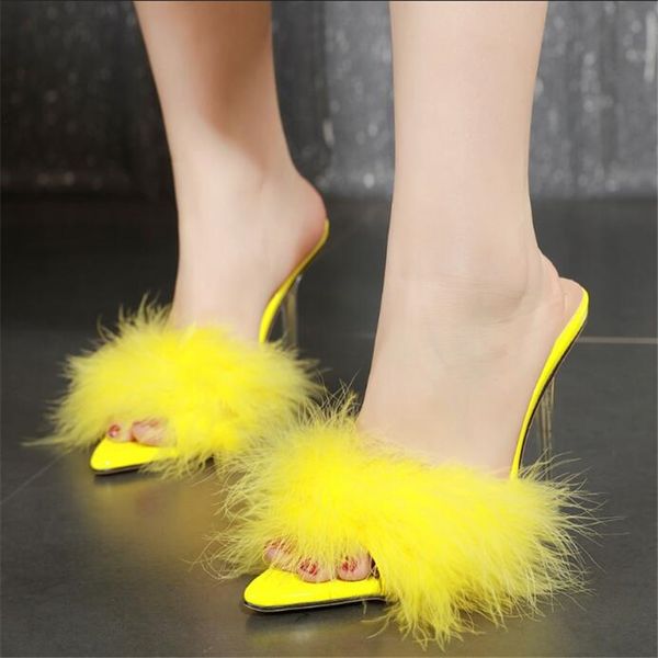 aiykazysdl summer woman pumps pvc transparent feather perspex crystal high heels fur peep toe mules slippers ladies slides shoes, Black
aiykazysdl summer woman pumps pvc transparent feather perspex crystal high heels fur peep toe mules slippers ladies slides shoes, Black