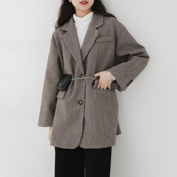 women's wool & blends the cool breeze korean style loose and thin fashion woolen blazer coat thick suit women, Black
women's wool & blends the cool breeze korean style loose and thin fashion woolen blazer coat thick suit women, Black