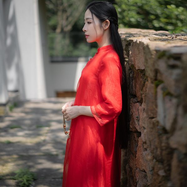 ethnic clothing modern hanfu chinese traditional improved cheongsam literary retro dress elegant woman style red gauze skirt
ethnic clothing modern hanfu chinese traditional improved cheongsam literary retro dress elegant woman style red gauze skirt