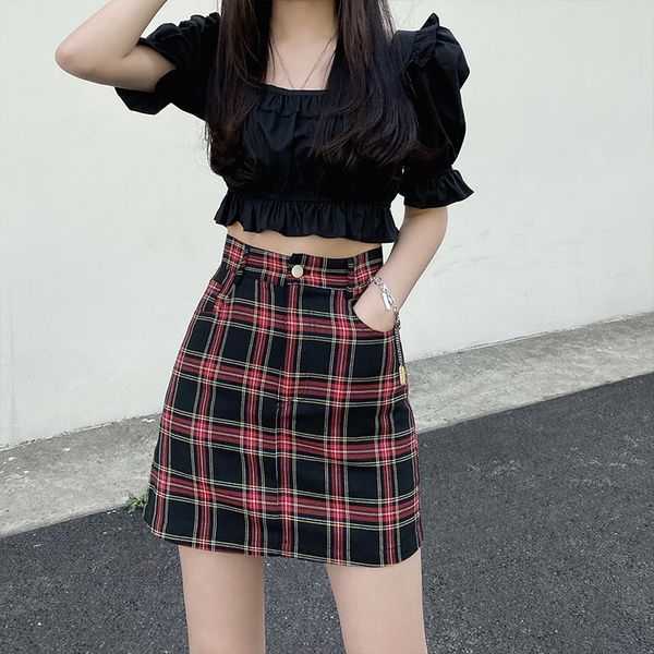 skirts summer women's classic plaid skirt female high waist bag hip women harajuku kawaii mujer, Black
skirts summer women's classic plaid skirt female high waist bag hip women harajuku kawaii mujer, Black