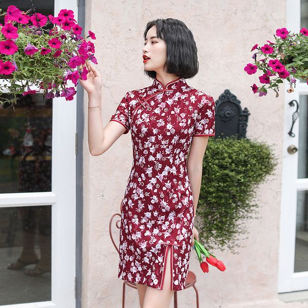 ethnic clothing satin chinese traditional dress for women qipao short vintage print stage show flower plus size, Red
ethnic clothing satin chinese traditional dress for women qipao short vintage print stage show flower plus size, Red
